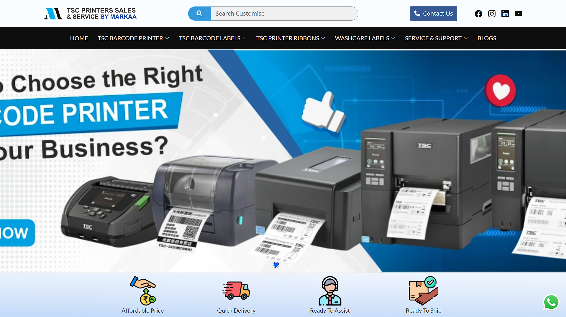 TSC Barcode Printers Website